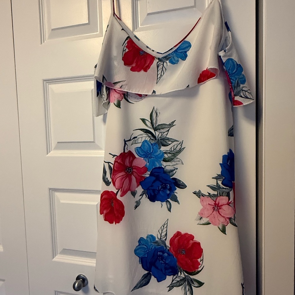 YOINS Floral Mini Dress with Red and Blue Blooms